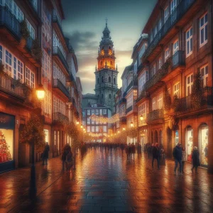 A Coruna Historic District At Christmas