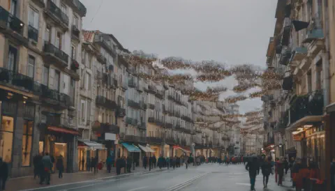 Festive Streets By Day In A Coruna Spain