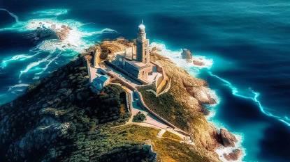 Artist's impression of the lighthouse at Finisterre