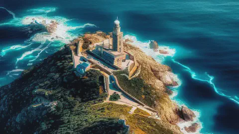 Artist's impression of the lighthouse at Finisterre