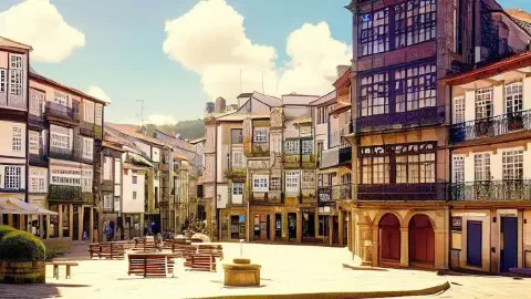 Betanzos Town Square Along Camino Inglés Betanzos Town Square Along Camino Inglés
