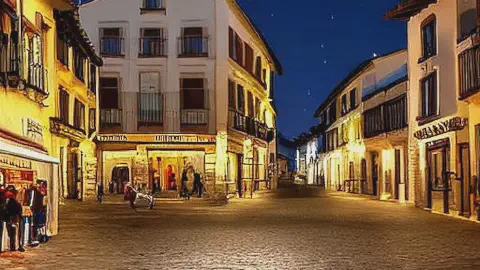 Plaza De Los Hermanos Garcia Naveira Betanzos Spain At Night