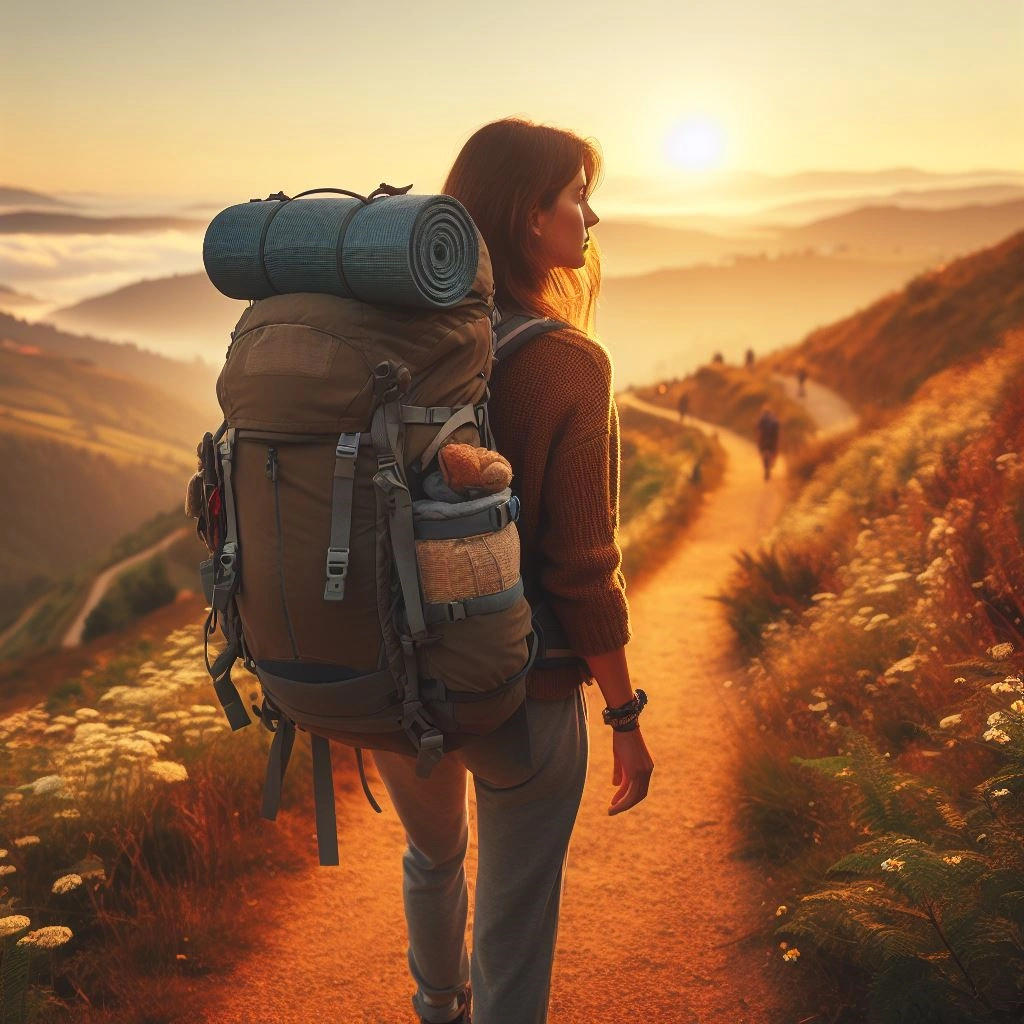 A Pilgrim In The Mountains Along The Camino Del Norte