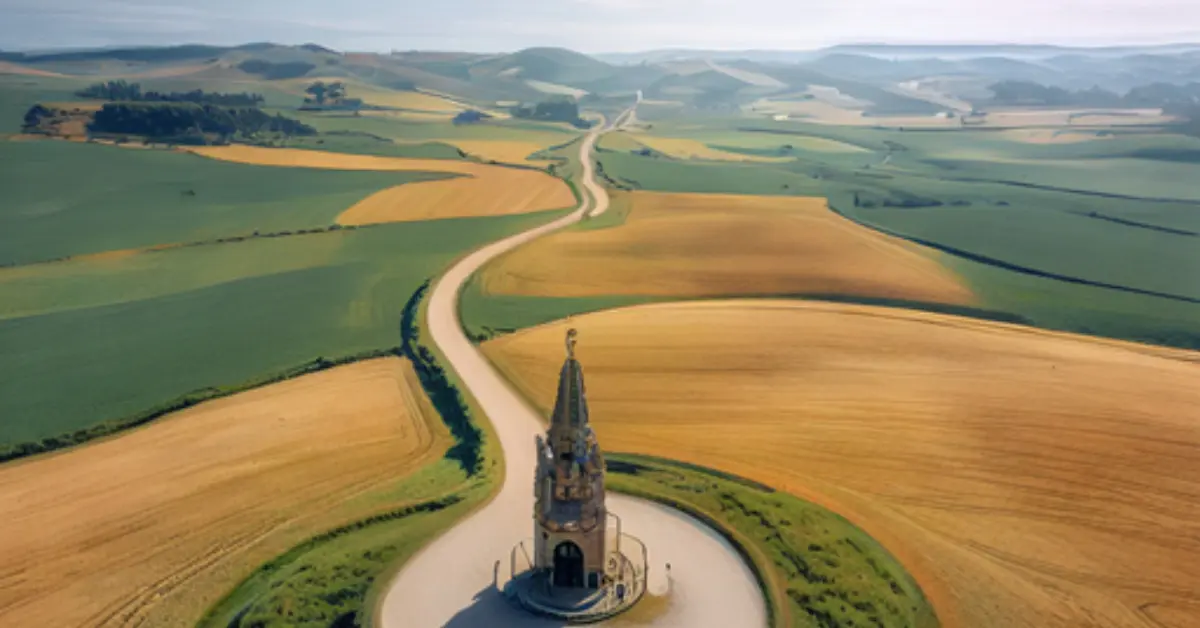 a fantasy image of a landmark on the Camino Francés