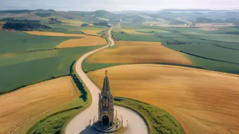 a fantasy image of a landmark on the Camino Francés