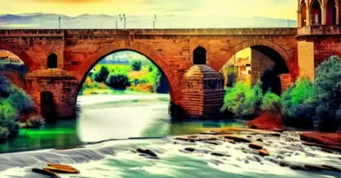 Puente La Reina Bridge In Spain Puente la Reina Bridge in Spain