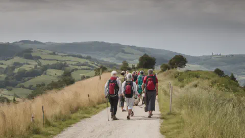 Pilgrim On Camino Inglés Route From Betanzos To O Mesón Do Vento