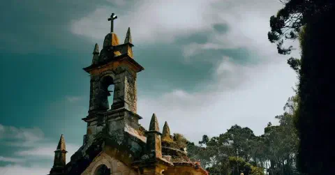 Church Of Santa Maria De Cela in Galicia Church of Santa María de Cela Galicia Spain along the Camino Inglés routes