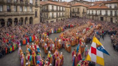 A Colorful Easter Religious Procession in Santiago de Compostela