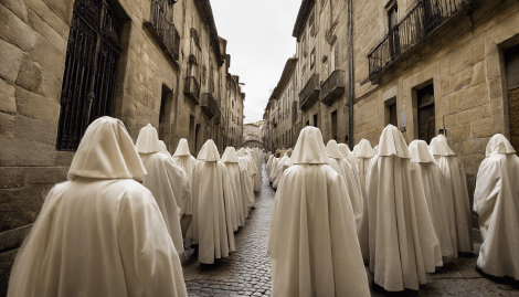 Good Friday religious Procession in Santiago Solemn Good Friday religious Catholic Procession in Santiago