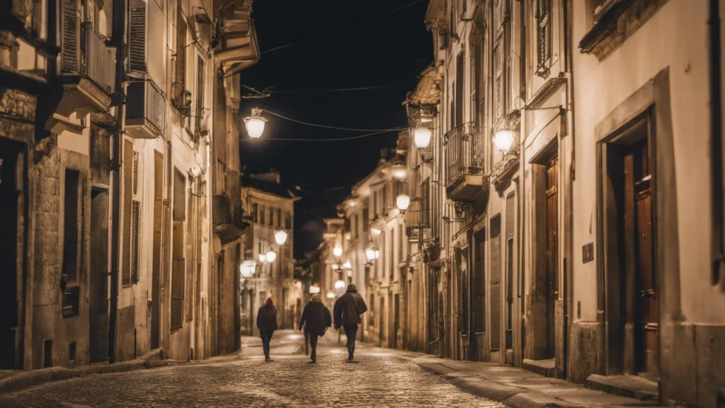 Ferrol Old Town At Night Galicia Spain Ferrol Old Town At Night Galicia Spain