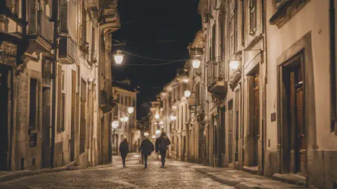 Ferrol Old Town At Night Galicia Spain Ferrol Old Town At Night Galicia Spain