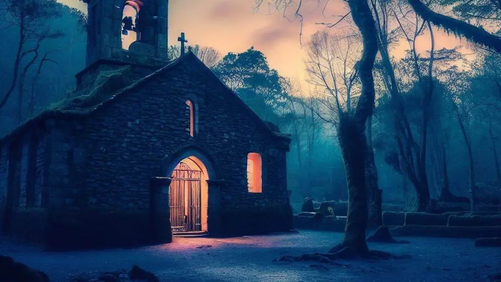 Ancient Church At Parque Natural De Las Fragas Do Eume A Coruna Spain