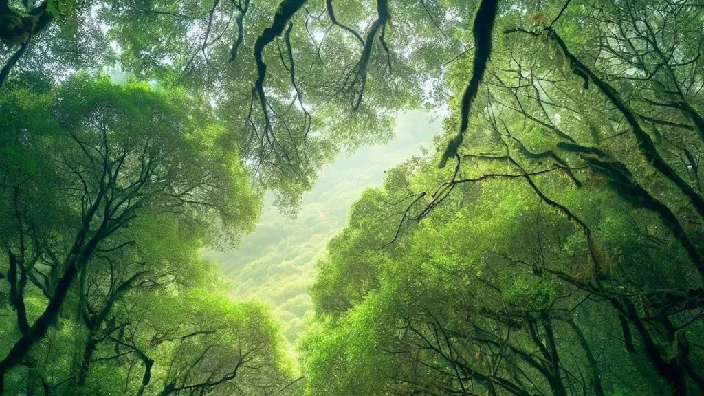 Forest Canopy At Parque Natural De Las Fragas Do Eume A Coruna Spain