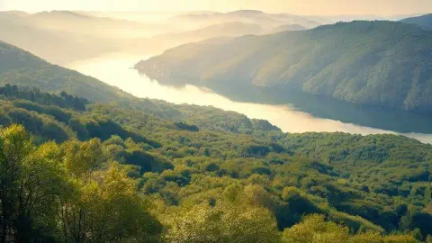 Landscape View of the Park, Galicia, Spain Landscape View Of Parque Natural De Las Fragas Do Eume Galicia Spain