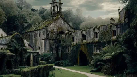 Artist’s Impression of the Monastery Of San Xoan De Caaveiro Monastery Of San Xoan De Caaveiro