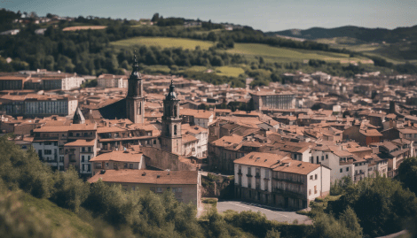 Ariel view of the town of Orense, Lugo. Ariel View of Orense in Lugo, Spain