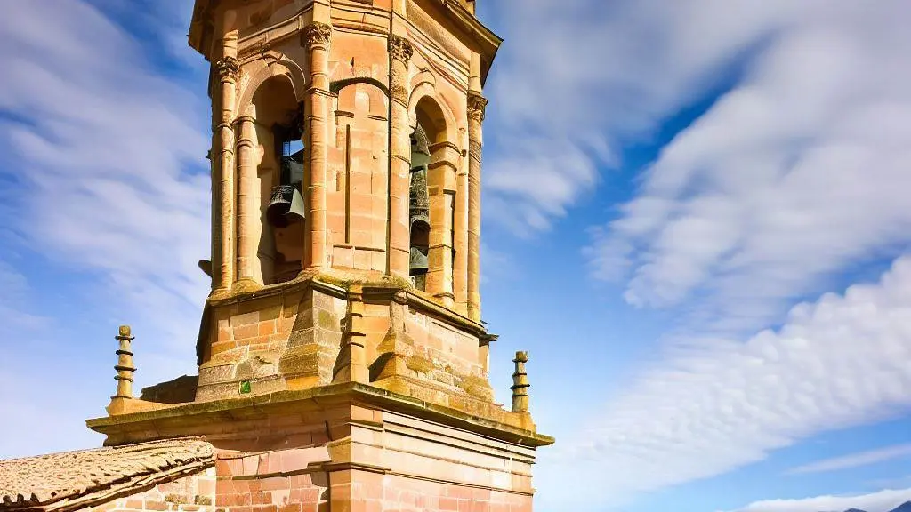 The tower of Iglesia de San Juan Bautista, Grañón, La Rioja, Spain
