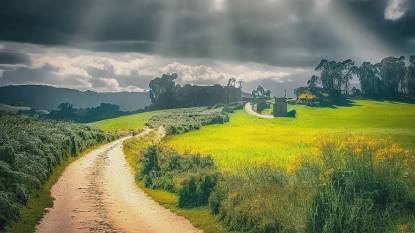 The Camino Francés path from Hospital Da Condesa to Calvor, Spain