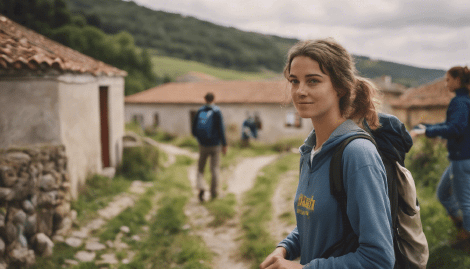 Young woman is rewarded by her hard work as a Camino Volunteer