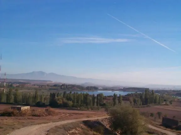 Looking back to one of the lakes at Logroño Looking back to one of the lakes at Logroño