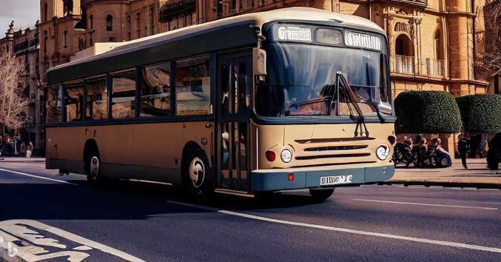 A bus in Logroño, Spain A bus in Logroño, Spain
