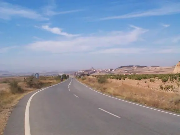 The road to Logroño with Viana in the distance The road to Logroño with Viana in the distance