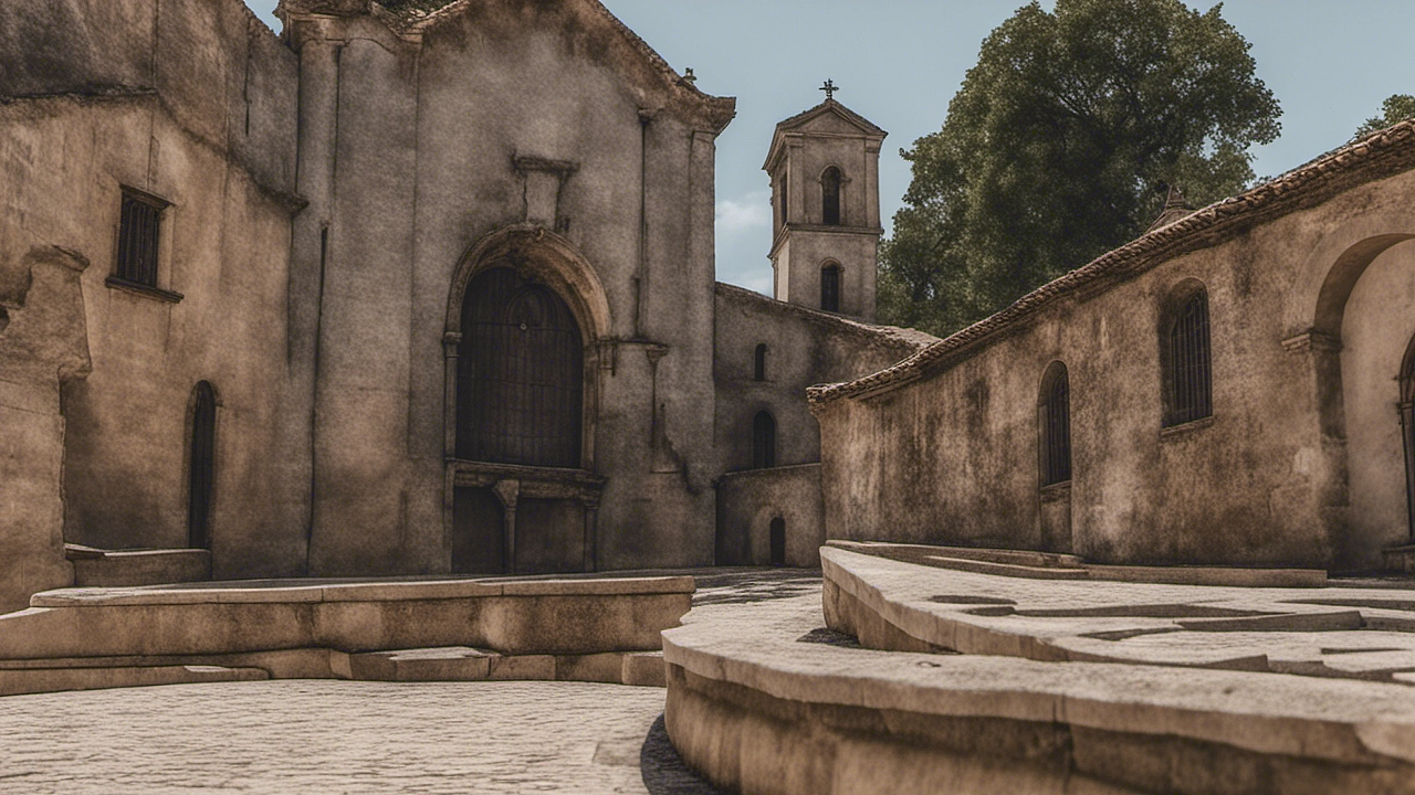 Courtyard Monastery Of San Xoán De Caaveiro Fragas Do Eume