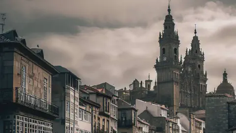 Santiago de Compostela, Camino Frances, impresión del artista
