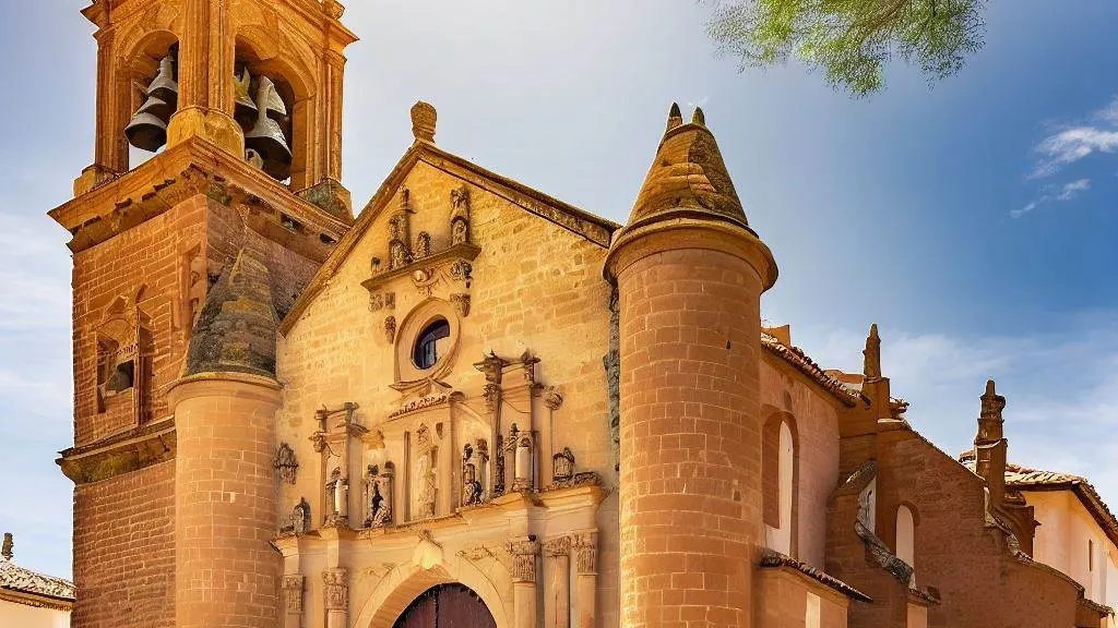 Artist’s impression of the Church of The Assumption in Navarrete, La Rioja, Spain Exterior Church Assumption Navarrete La Rioja