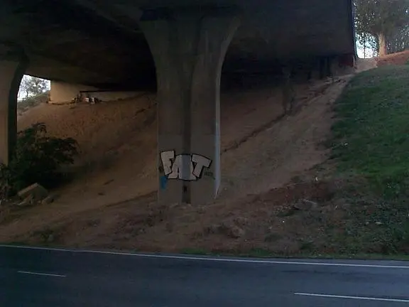 Grafitti under the bridge on the pamplona to puente la reina route, A timely reminder of why I think I am walking the Camino! pamplona to puente la reina