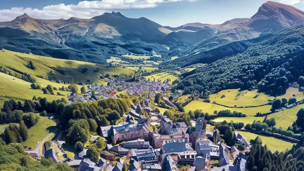 Ariel View Of Roncesvalles In The Pyrenees Mountains Spain Ariel View Of Roncesvalles In The Pyrenees Mountains Spain