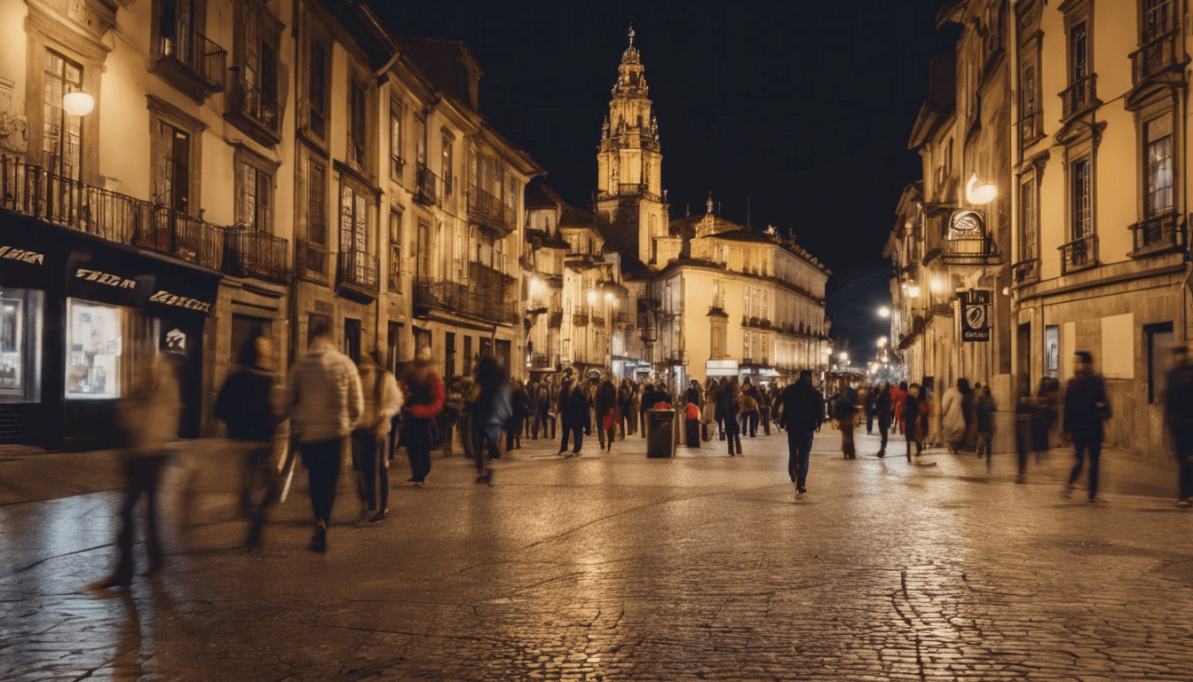 Santiago de Compostela Streets by Night