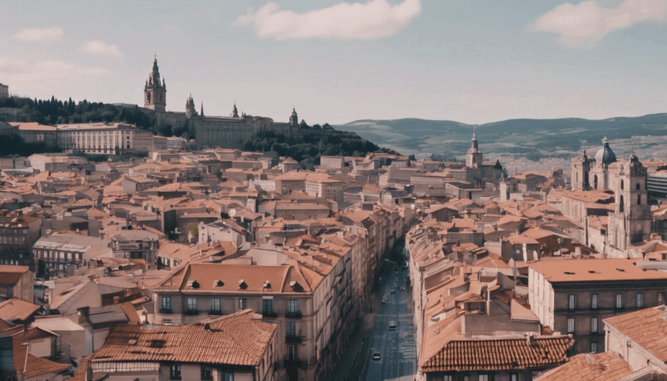 Santiago de Compostela aerial view of the City