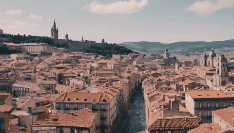 Santiago de Compostela aerial view of the City