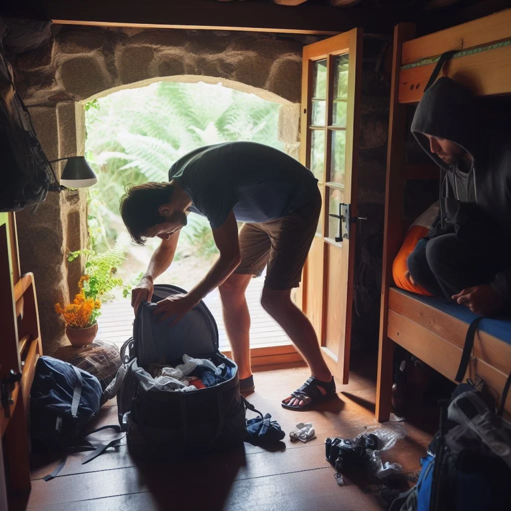 A Panicked Victim Of Theft Searching For His Passport