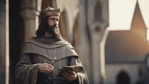 Impression of St. James the Greater in Medieval Attire St. James the Greater Portrayed in Medieval Attire