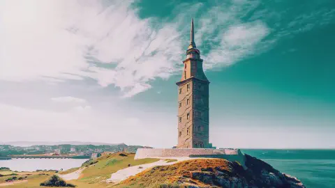 Tower Of Hercules A Coruna Spain The Tower of Hercules on a Summer's Day, Camino Inglés