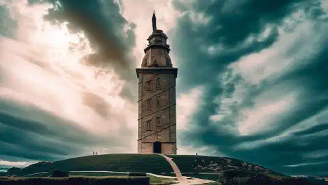 Tower Of Hercules Unesco Dramatic Sky Tower of Hercules UNESCO World Heritage Site Dramatic Sky