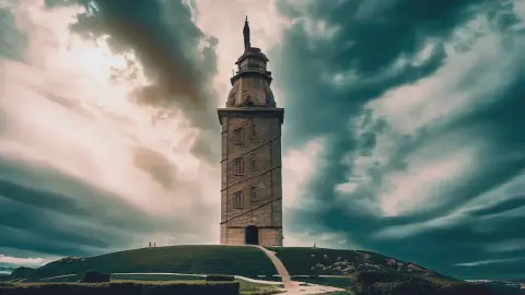 Tower Of Hercules Unesco Dramatic Sky Tower of Hercules UNESCO World Heritage Site Dramatic Sky